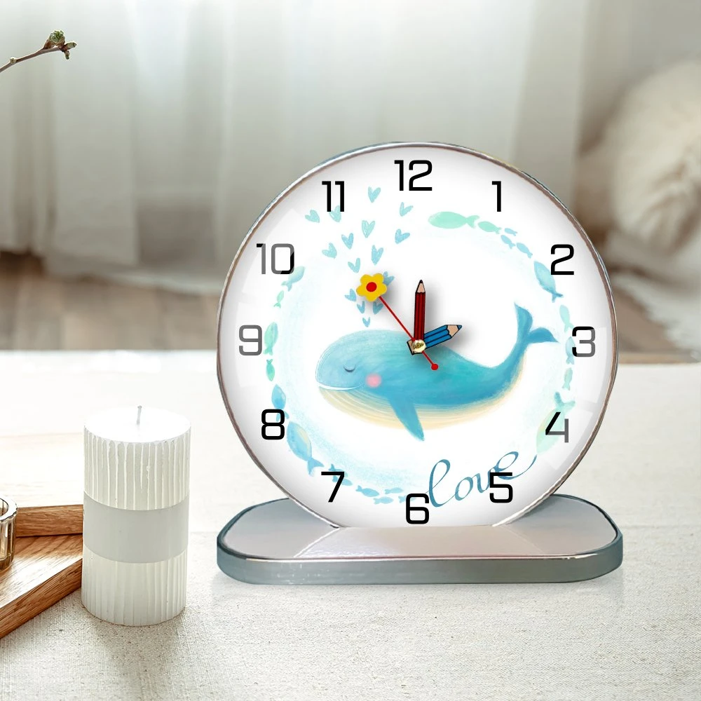 Tranh Đồng Hồ Để Bàn Cá Voi Xanh