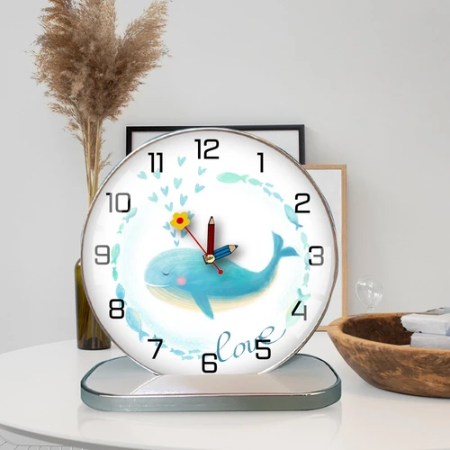 Tranh Đồng Hồ Để Bàn Cá Voi Xanh