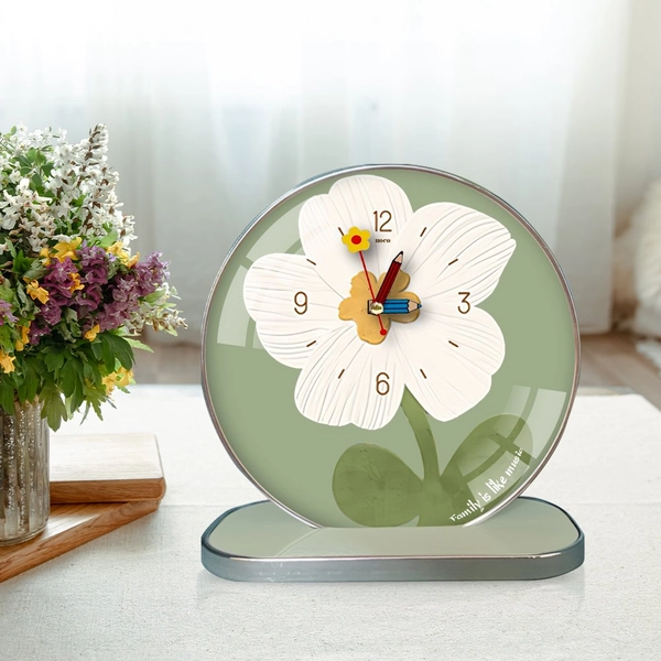 Tranh Đồng Hồ Để Bàn Cành Hoa Nghệ Thuật