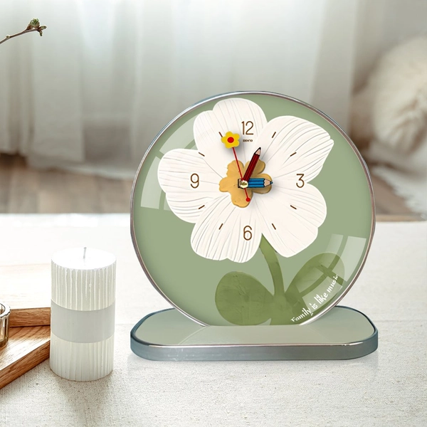 Tranh Đồng Hồ Để Bàn Cành Hoa Nghệ Thuật