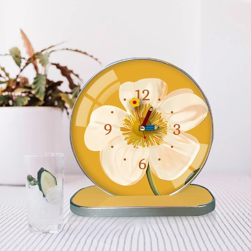 Tranh Đồng Hồ Để Bàn Cành Hoa Nghệ Thuật
