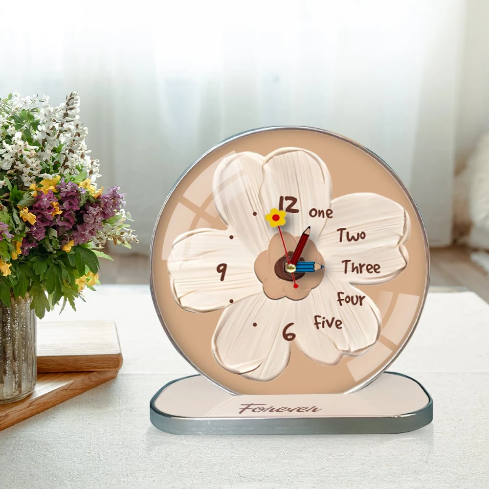 Tranh Đồng Hồ Để Bàn Hoa Nghệ Thuật