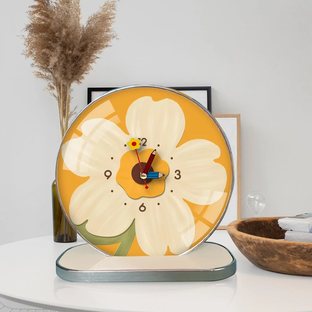 Tranh Đồng Hồ Để Bàn Hoa Nghệ Thuật 3