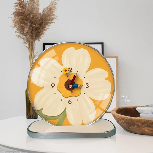 Tranh Đồng Hồ Để Bàn Hoa Nghệ Thuật 3