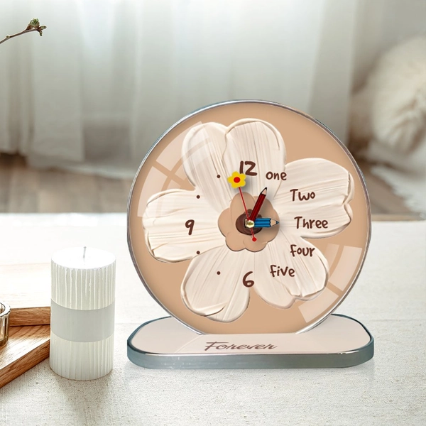 Tranh Đồng Hồ Để Bàn Hoa Nghệ Thuật