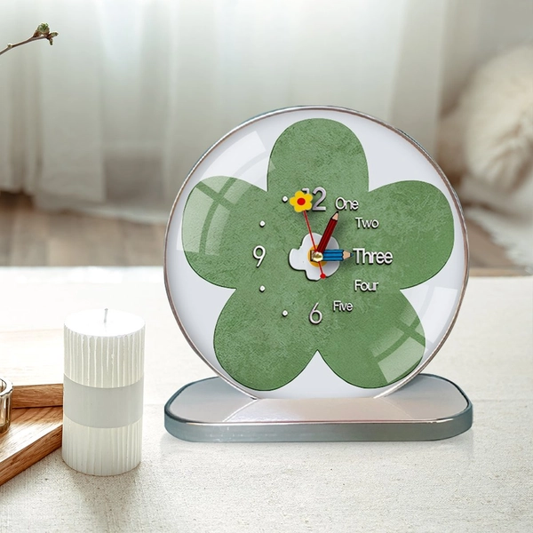 Tranh Đồng Hồ Để Bàn Hoa lá Nghệ Thuật