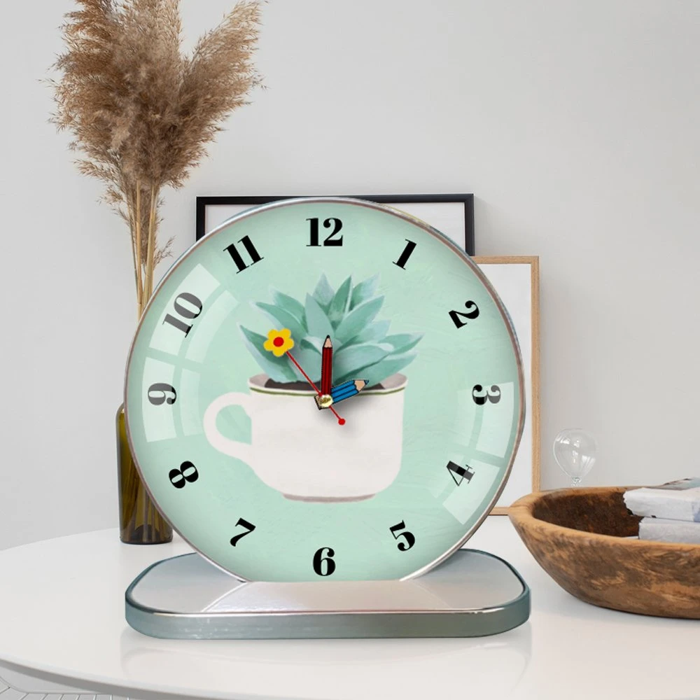 Tranh Đồng Hồ Để Bàn Ly Sen Đá Xinh Xắn