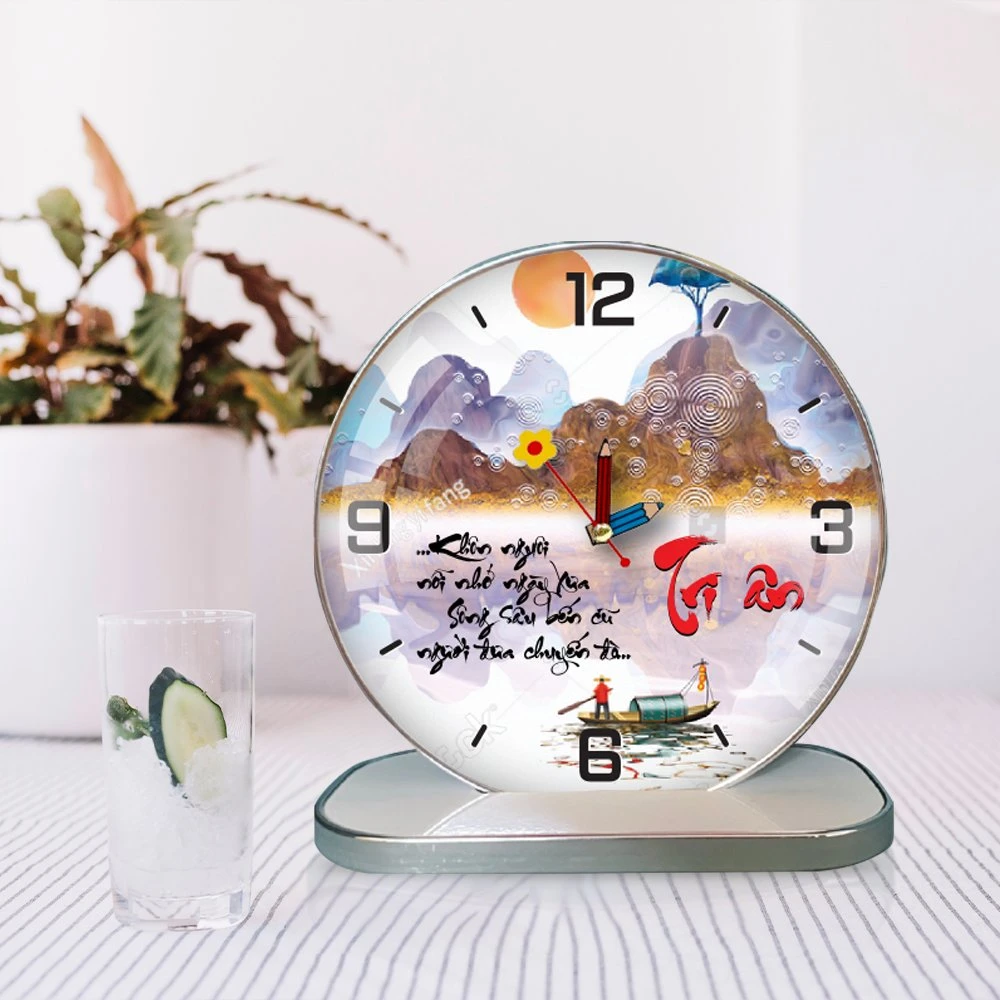 Tranh Đồng Hồ Để Bàn Thư Pháp Tri Ân