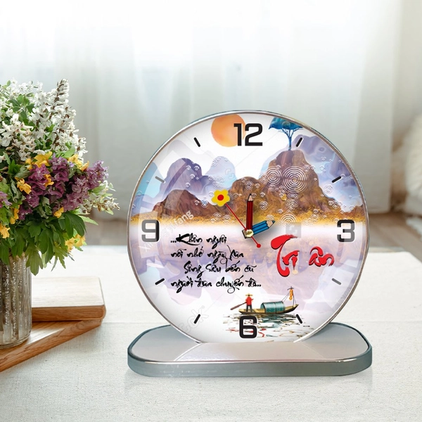 Tranh Đồng Hồ Để Bàn Thư Pháp Nhớ Ơn Thầy Cô
