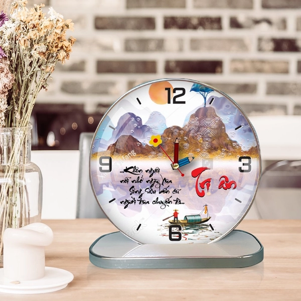 Tranh Đồng Hồ Để Bàn Thư Pháp Nhớ Ơn Thầy Cô