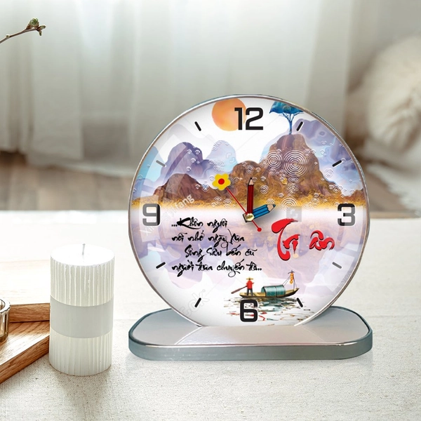 Tranh Đồng Hồ Để Bàn Thư Pháp Nhớ Ơn Thầy Cô