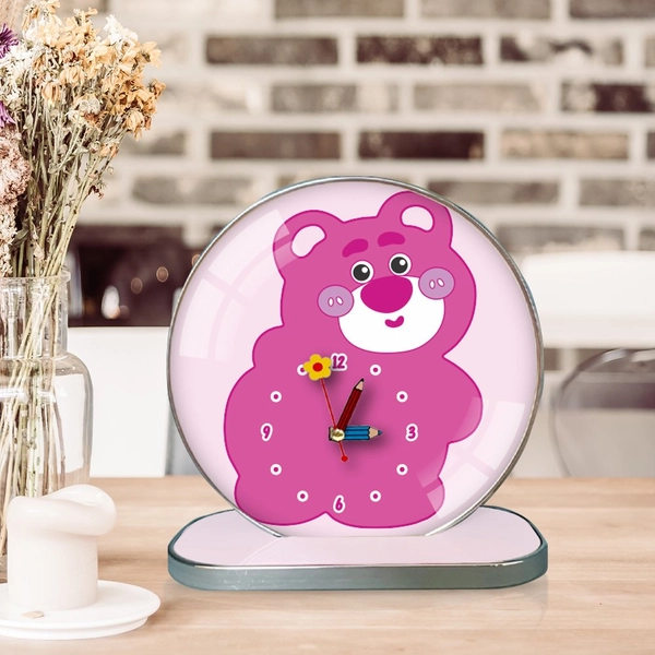 Tranh Đồng Hồ Để Bàn Hình Gấu Hồng