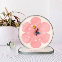 (Viền bạc)Tranh Đồng Hồ Để Bàn Hoa Hồng Nghệ Thuật