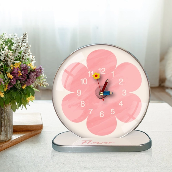Tranh Đồng Hồ Để Bàn Hoa Cam Nghệ Thuật