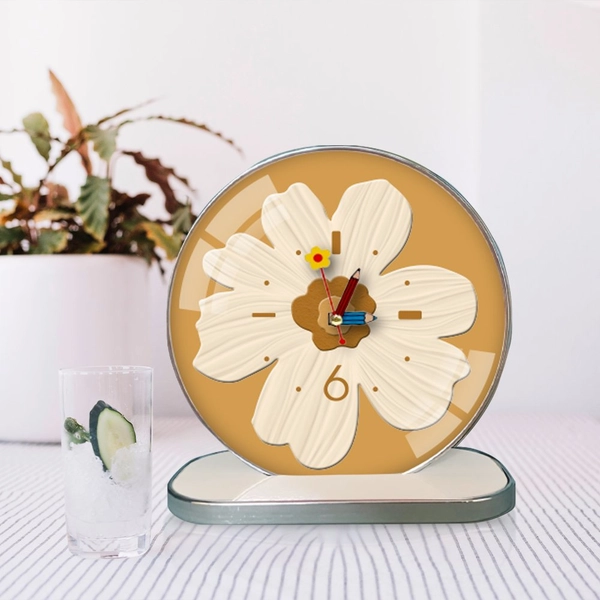 Tranh Đồng Hồ Để Bàn Hoa Nghệ Thuật 3