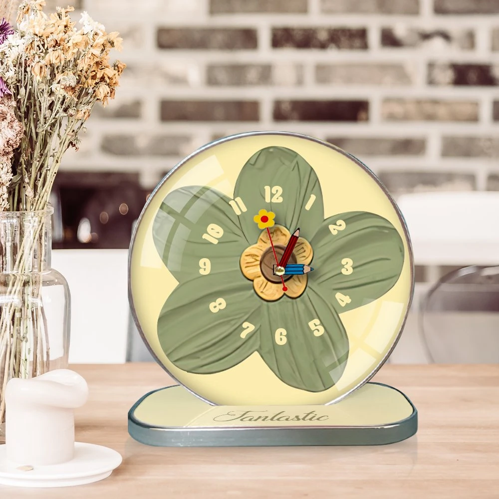 Tranh Đồng Hồ Để Bàn Hoa Xanh Nghệ Thuật