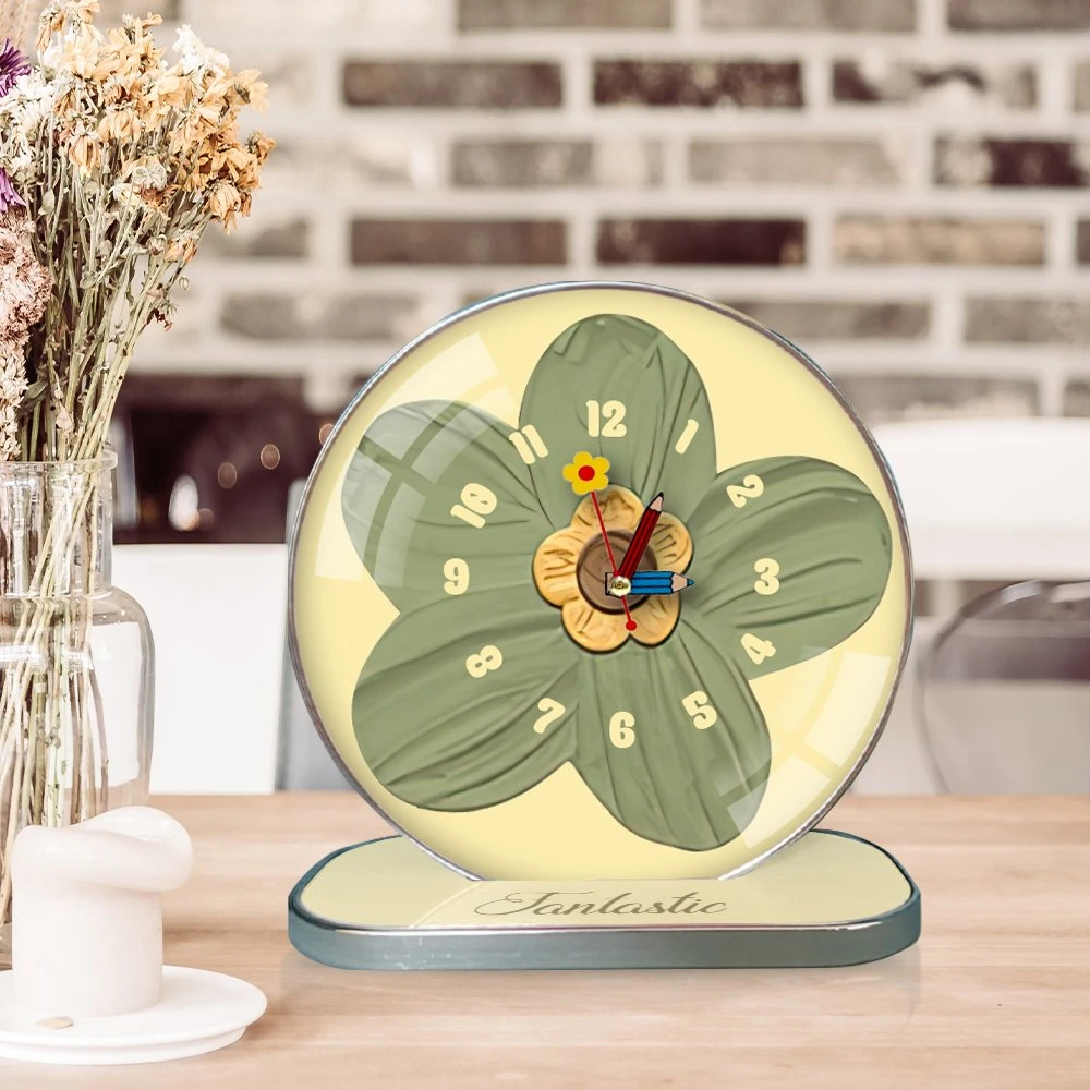 Tranh Đồng Hồ Để Bàn Hoa Xanh Nghệ Thuật