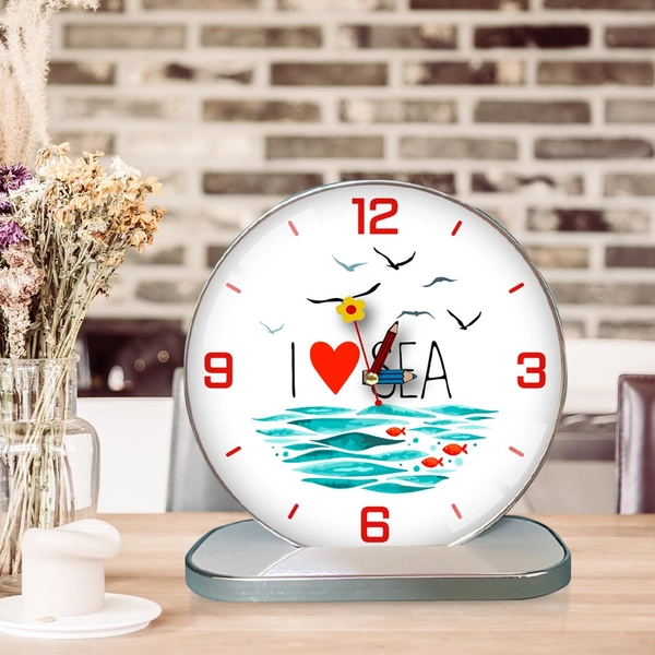 Tranh Đồng Hồ Để Bàn I Love Sea