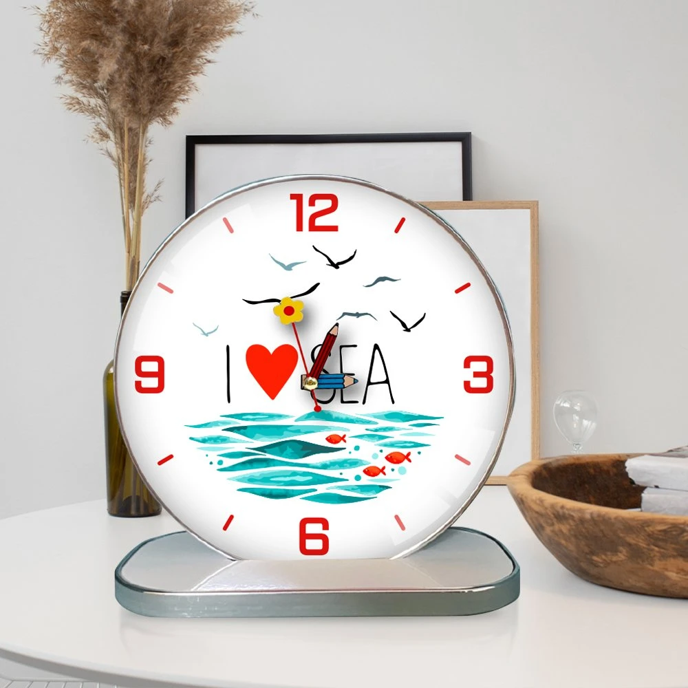 Tranh Đồng Hồ Để Bàn I Love Sea