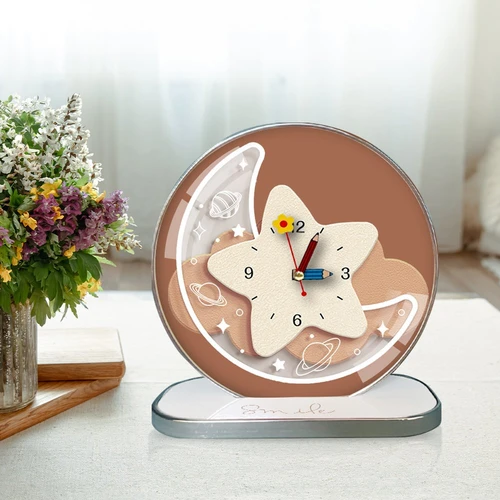 Tranh Đồng Hồ Để Bàn Ngôi Sao Và Mặt Trăng