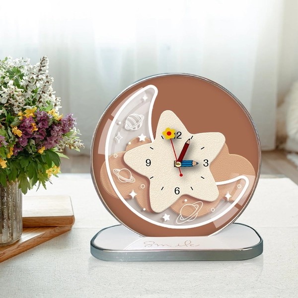 Tranh Đồng Hồ Để Bàn Ngôi Sao Và Mặt Trăng