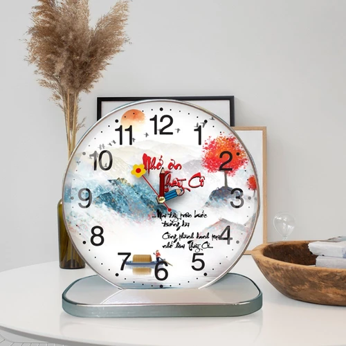 Tranh Đồng Hồ Để Bàn Thư Pháp Nhớ Ơn Thầy Cô