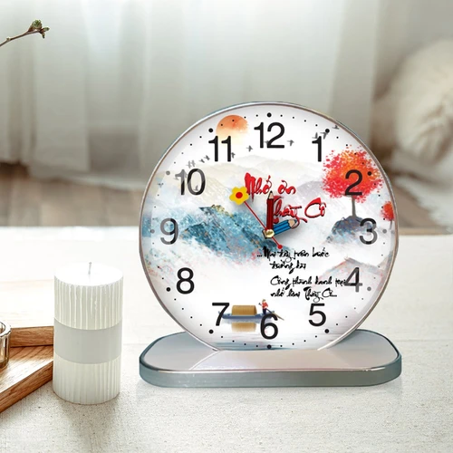 Tranh Đồng Hồ Để Bàn Thư Pháp Nhớ Ơn Thầy Cô