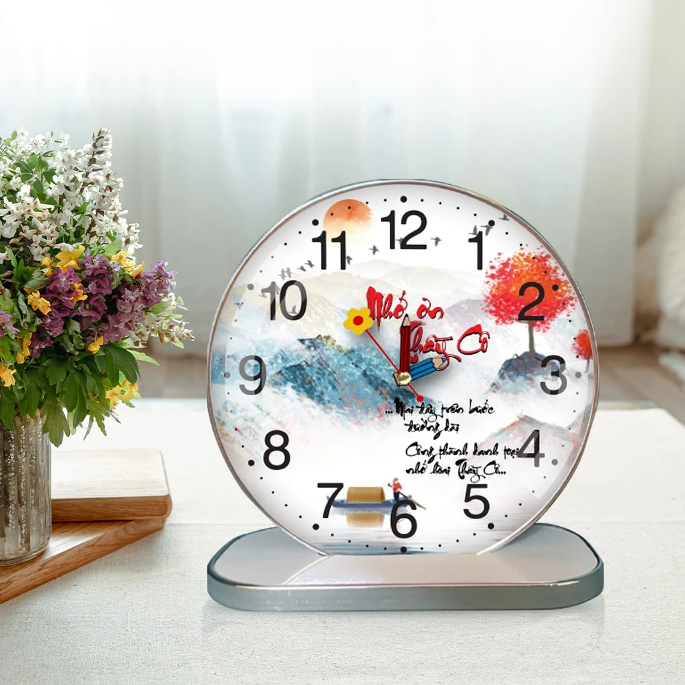 Tranh Đồng Hồ Để Bàn Thư Pháp Nhớ Ơn Thầy Cô