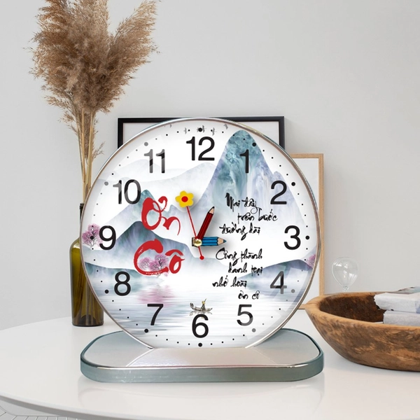 Tranh Đồng Hồ Để Bàn Thư Pháp Nhớ Ơn Thầy Cô