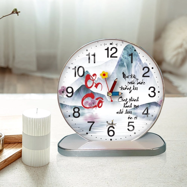Tranh Đồng Hồ Để Bàn Thư Pháp Nhớ Ơn Thầy Cô