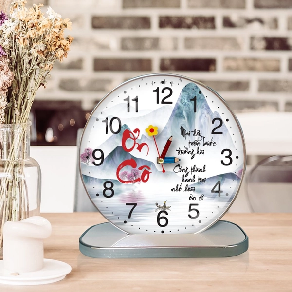 Tranh Đồng Hồ Để Bàn Thư Pháp Nhớ Ơn Thầy Cô