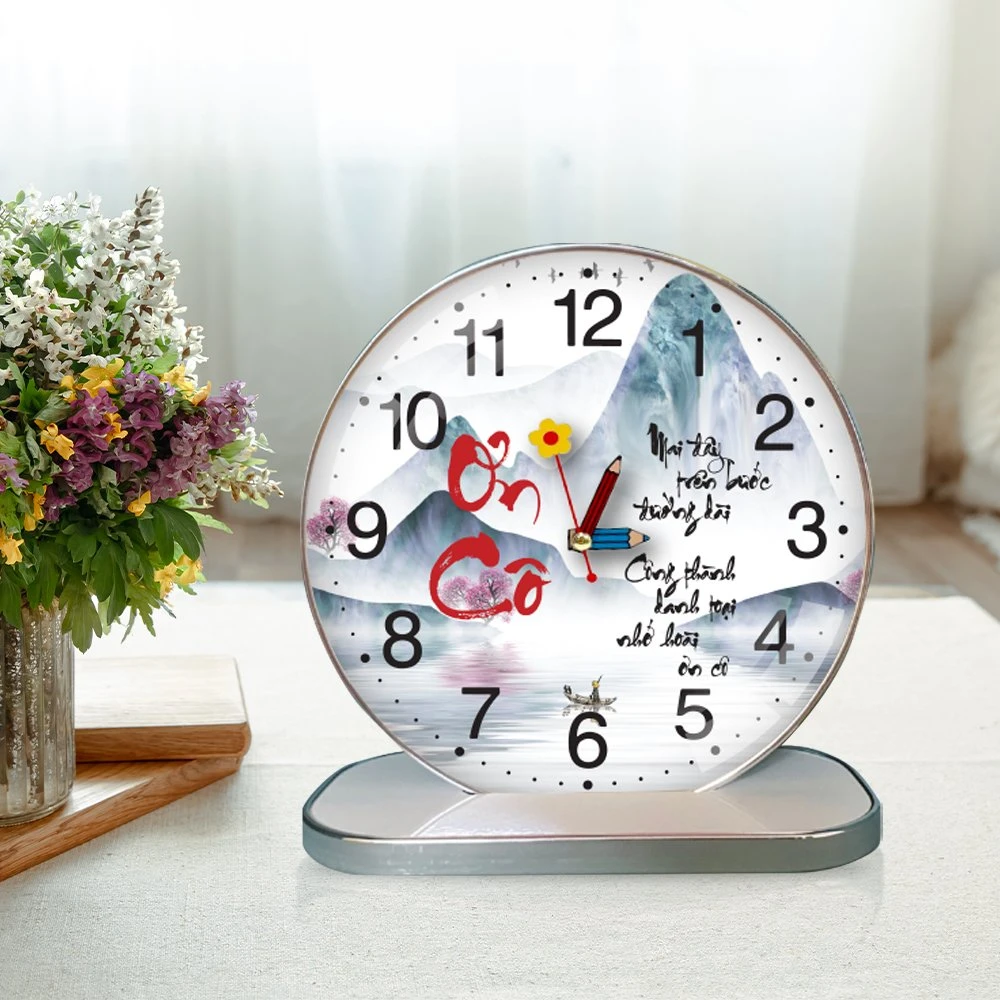 Tranh Đồng Hồ Để Bàn Thư Pháp Ơn Cô