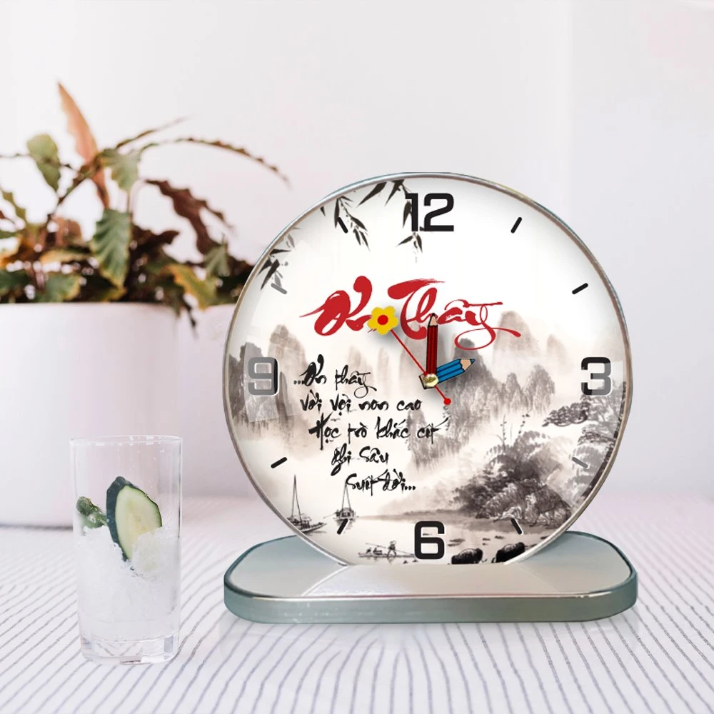 Tranh Đồng Hồ Để Bàn Thư Pháp Ơn Thầy Mẫu 2
