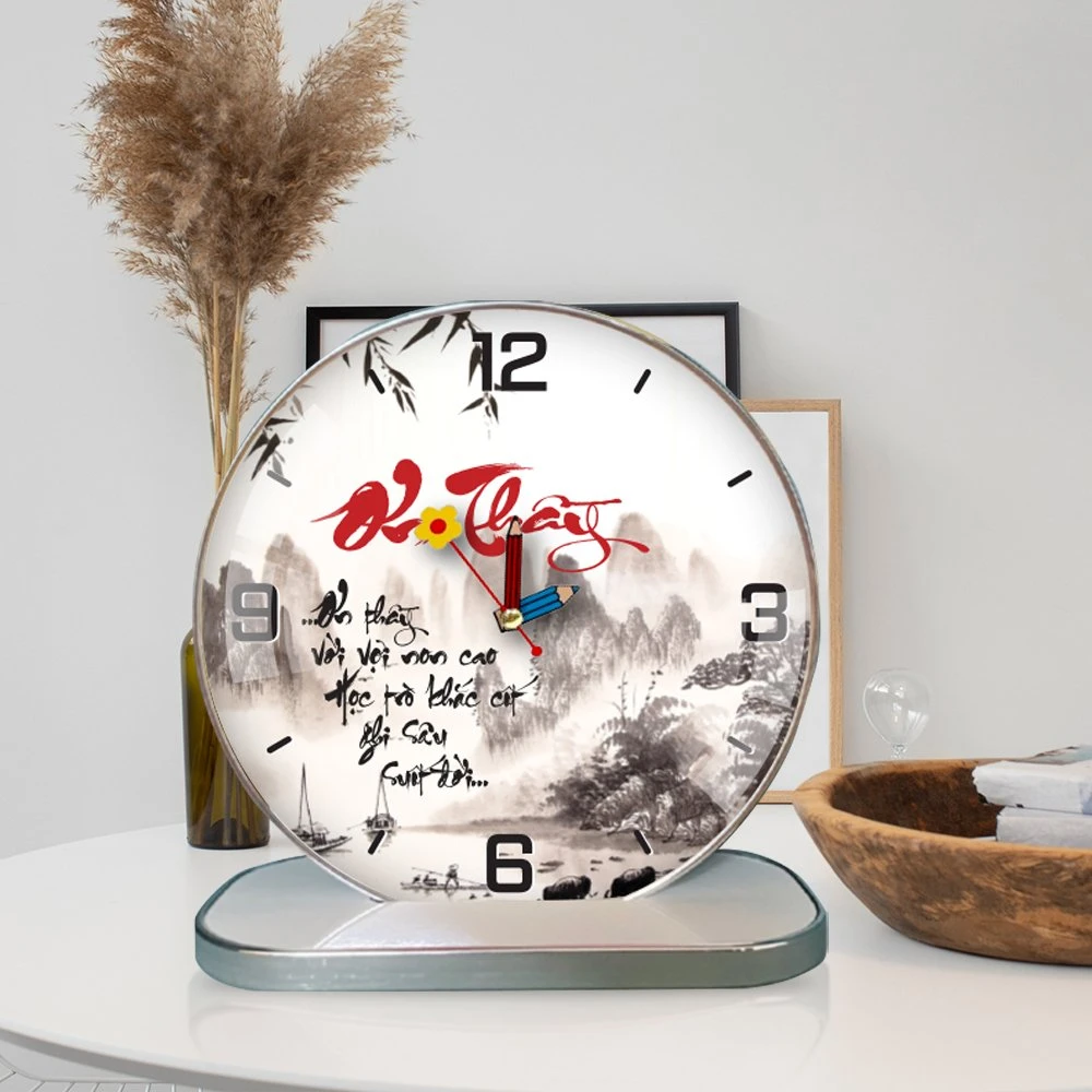 Tranh Đồng Hồ Để Bàn Thư Pháp Ơn Thầy Mẫu 2