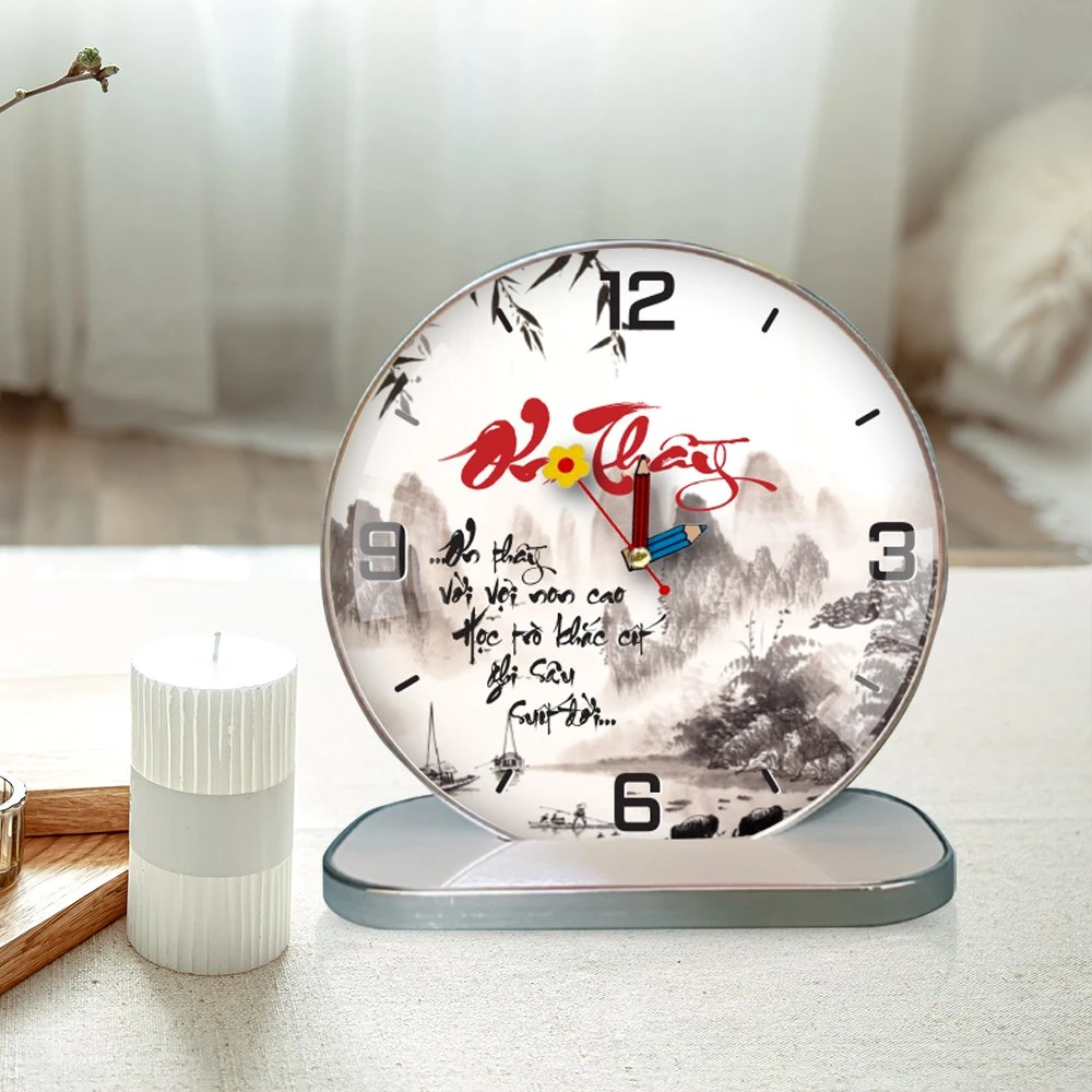 Tranh Đồng Hồ Để Bàn Thư Pháp Ơn Thầy Mẫu 2