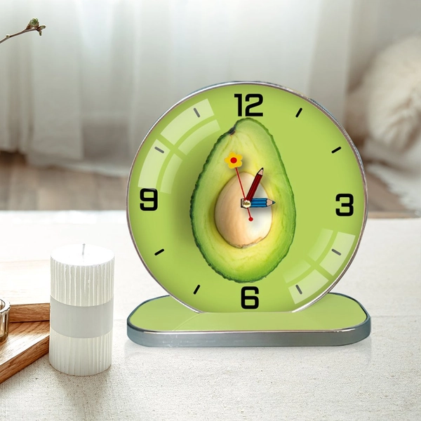Tranh Đồng Hồ Để Bàn Vintage Quả Bơ Xanh