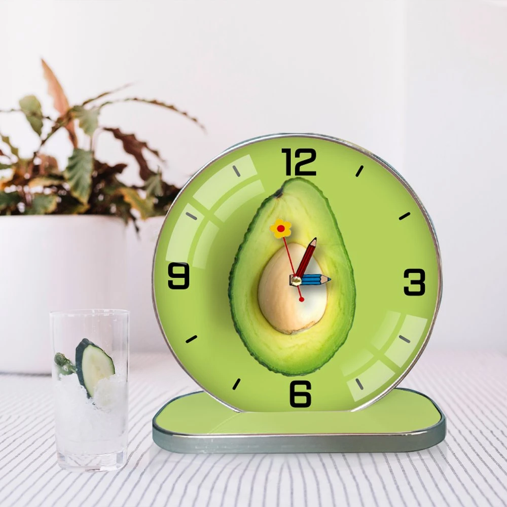 Tranh Đồng Hồ Để Bàn Vintage Quả Bơ Xanh