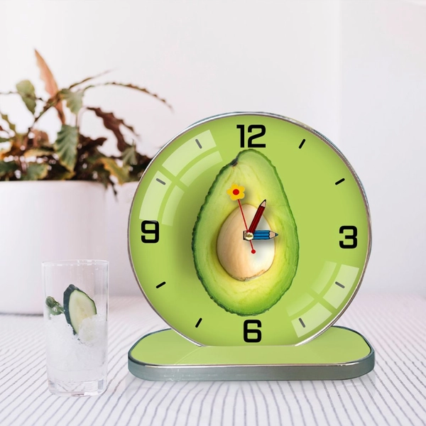 Tranh Đồng Hồ Để Bàn Vintage Quả Bơ Xanh