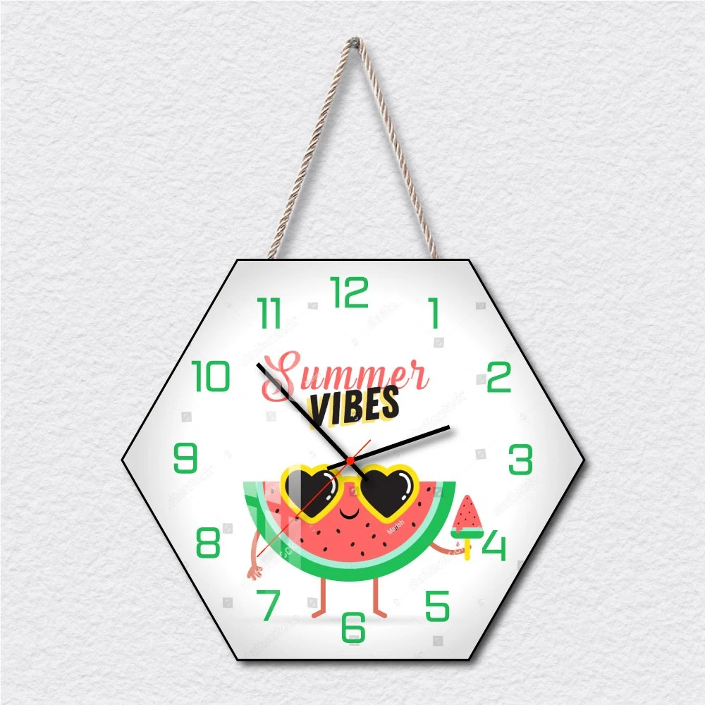 Tranh Đồng Hồ Dây Treo Tráng Gương Mùa Hè Sôi Động