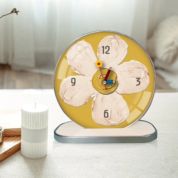 Tranh Đồng Hồ Để Bàn Hoa Nghệ Thuật 6
