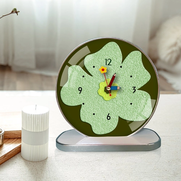 Tranh Đồng Hồ Để Bàn Hoa lá Nghệ Thuật