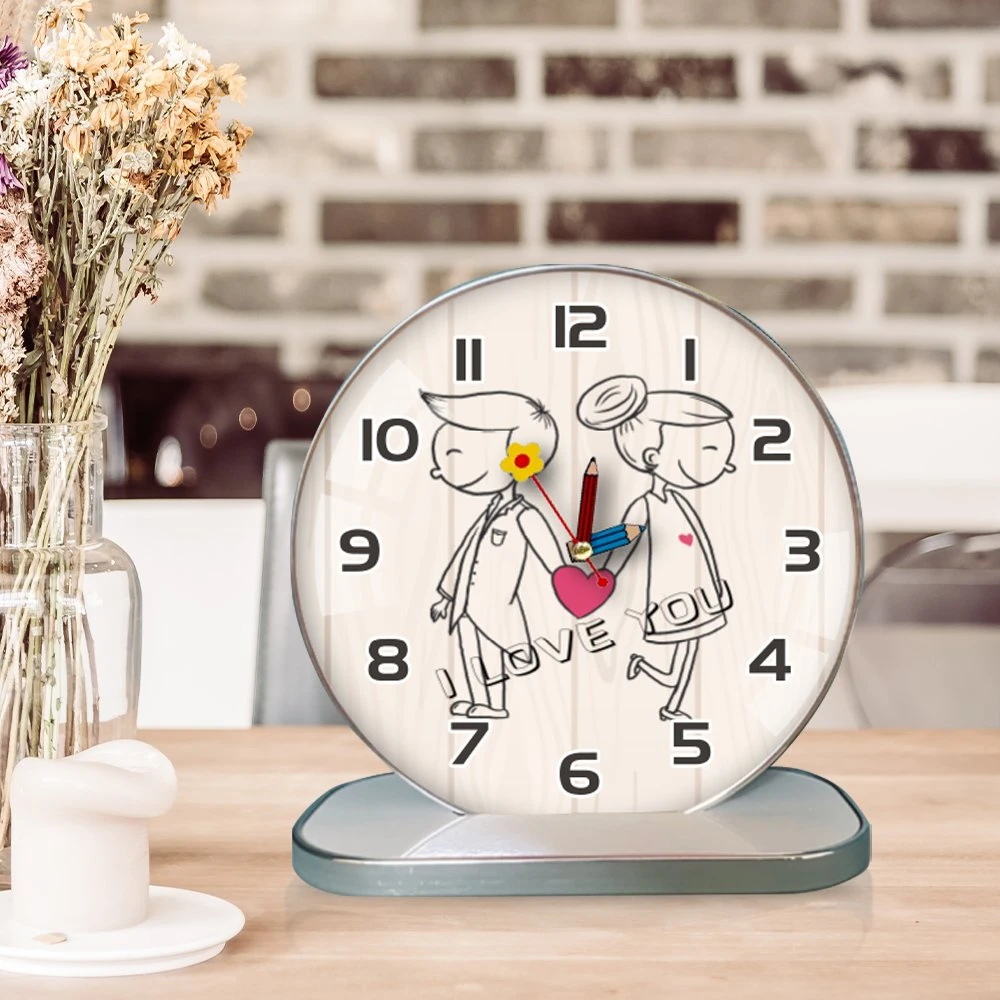 Tranh Đồng Hồ Dây Treo Tráng Gương Cặp Đôi Nghệ Thuật 2