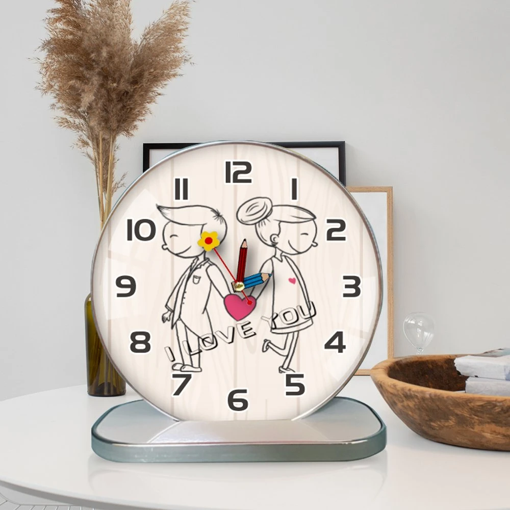 Tranh Đồng Hồ Dây Treo Tráng Gương Cặp Đôi Nghệ Thuật 2