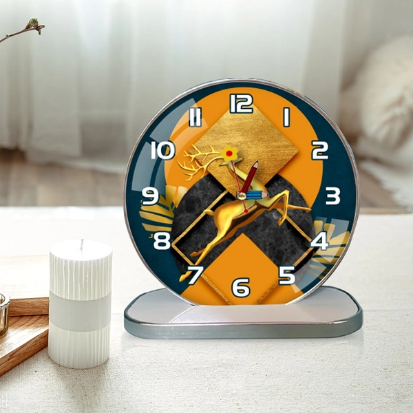 Tranh Đồng Hồ Để Bàn Hươu Vàng Tài Lộc 3