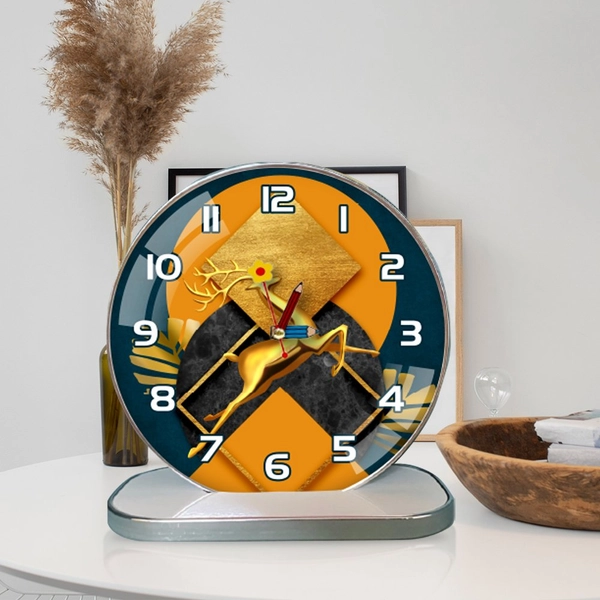 Tranh Đồng Hồ Để Bàn Hươu Vàng Tài Lộc 3