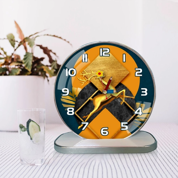 Tranh Đồng Hồ Để Bàn Hươu Vàng Tài Lộc 3