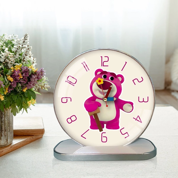 Tranh Đồng Hồ Để Bàn Hình Gấu Hồng