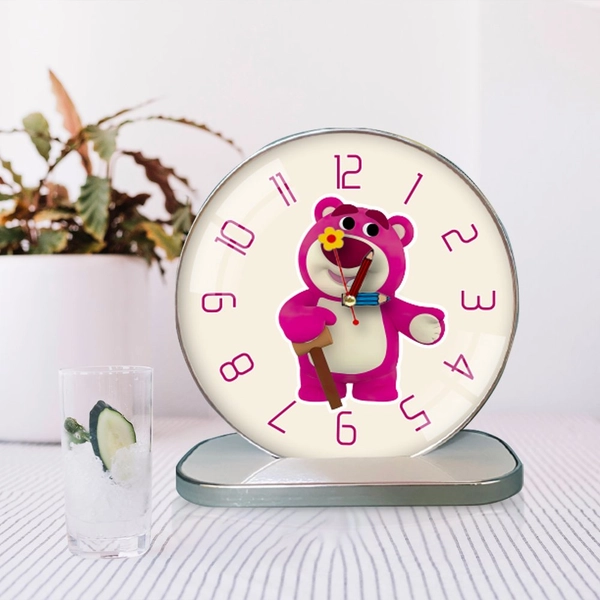 Tranh Đồng Hồ Để Bàn Hình Gấu Hồng
