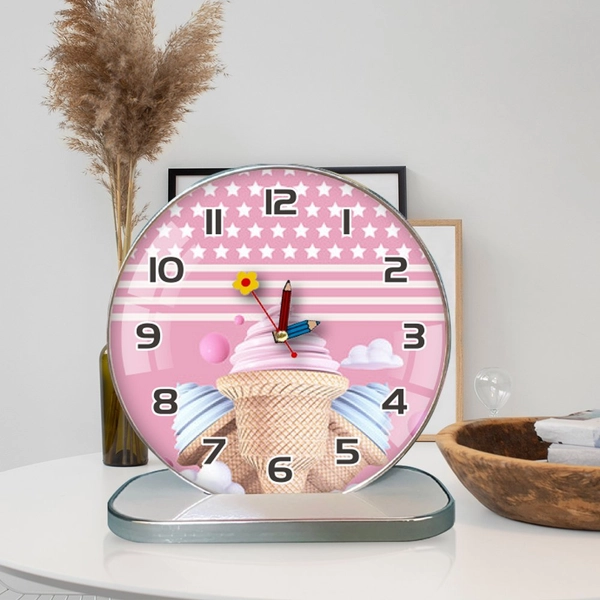 Tranh Đồng Hồ Để Bàn Ice Cream Nghệ Thuật