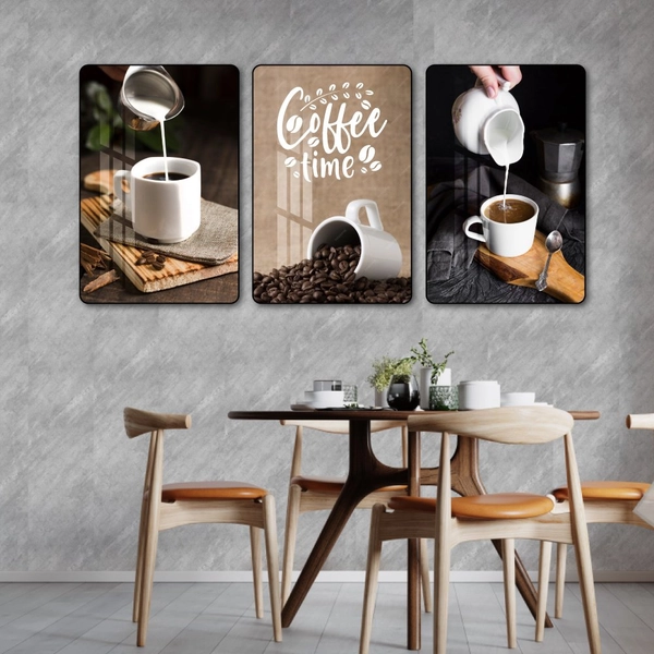 Tranh 3 Tấm Treo Tường Coffee Nghệ Thuật
